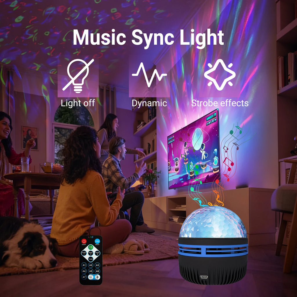 Music Sync Ocean Wave Projector – Sound-Activated RGB Water Ripple Lig ...