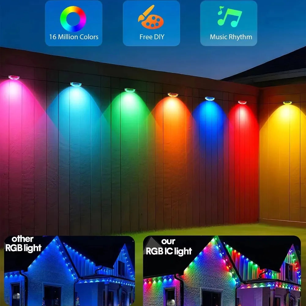 Smart RGB Permanent Outdoor Eave Lights – App & Remote Control, IP67 Waterproof LED Lights