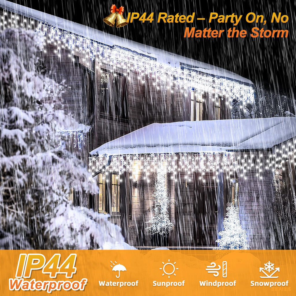 39.4 ft Christmas String Lights – 480 LEDs with 8 Modes, Timer & Memory