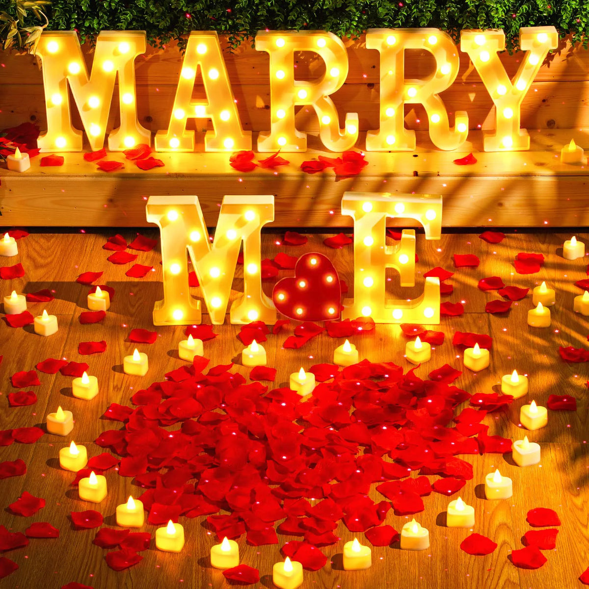 8Pcs/Set Marry Me - Marry Me Led Letter Lights Romantic Wedding Valentine's Day Decoration, Battery-Powered with Switch, Suitable for Anniversary Celebrations and Wedding Decorations, Romantic Valentine's Day, Beach Proposals