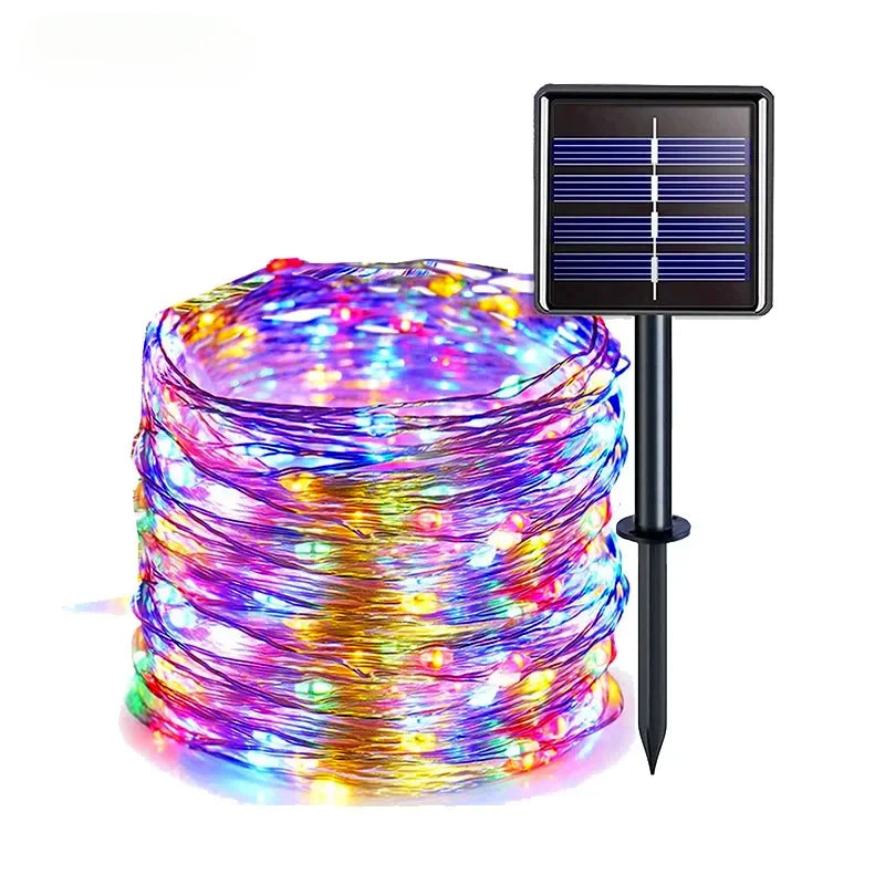 Solar String Lights Outdoor Waterproof – Warm White or Multicolor Fairy Lights for Garden, Trees & Patio