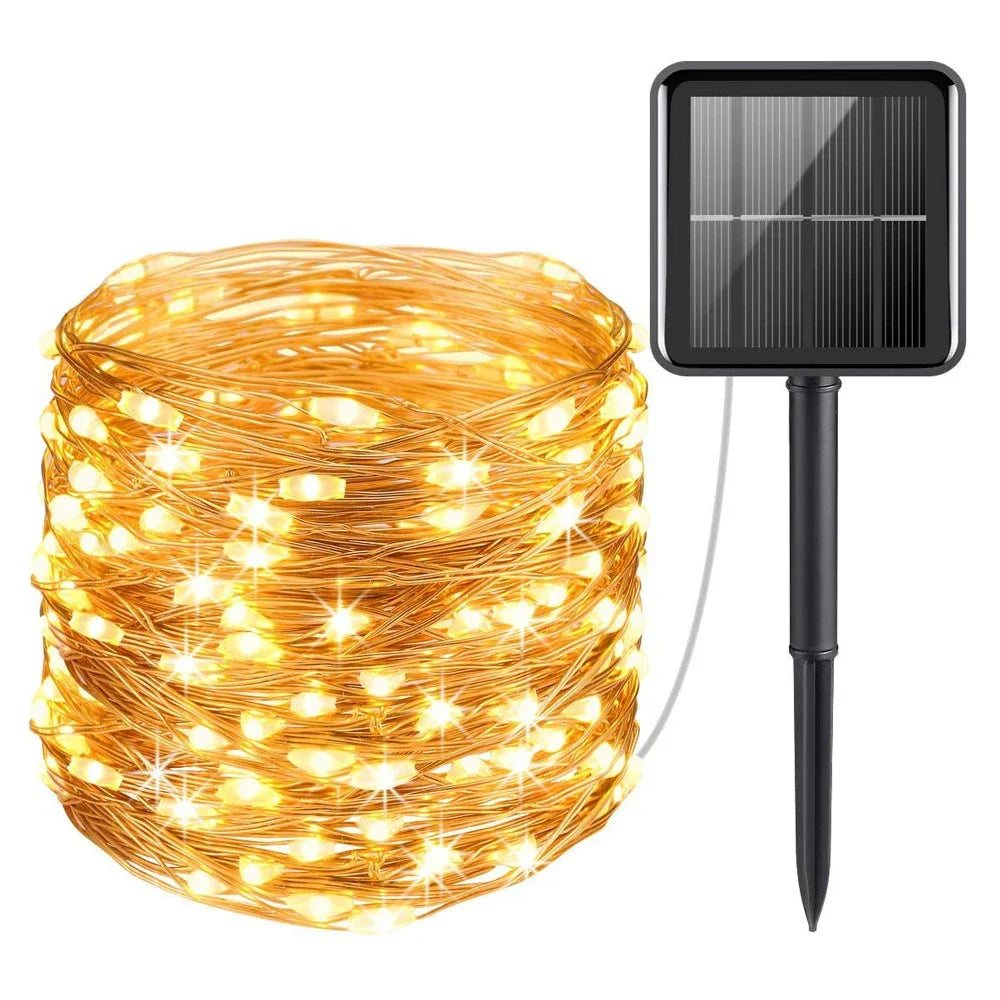 Solar String Lights Outdoor Waterproof – Warm White or Multicolor Fairy Lights for Garden, Trees & Patio