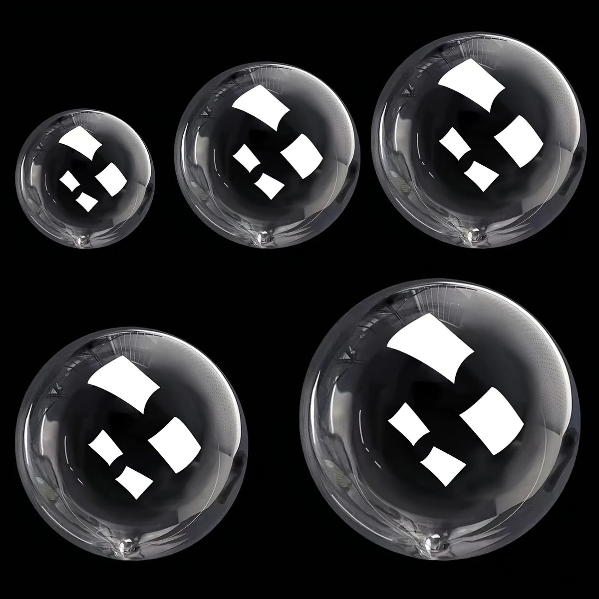 50-Piece Clear Bobo Balloon Kit – Assorted Sizes for Weddings, Birthdays & Parties